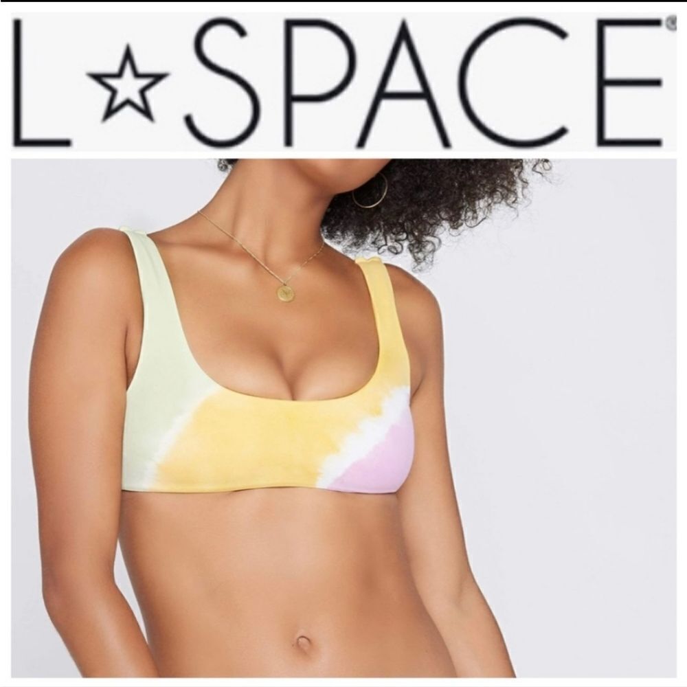 L SPACE Lizzy Tie Dye Bikini Top Size Xlarge